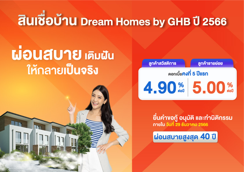 สินเชื่อบ้าน Dream Homes By GHB ปี 2566